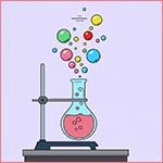 Chemical reaction in a conical flask.